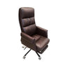 Modish Leather Executive Rotatable Beige Office Chair Image - 3