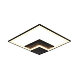Modish Living Room Black Square LED Flush Mount Light Image - 3