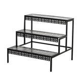 Modish Metal Semi-Circle Balcony Black Plant Stand Image - 11