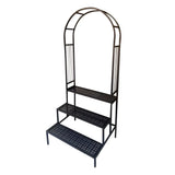 Modish Metal Semi-Circle Balcony Black Plant Stand Image - 16
