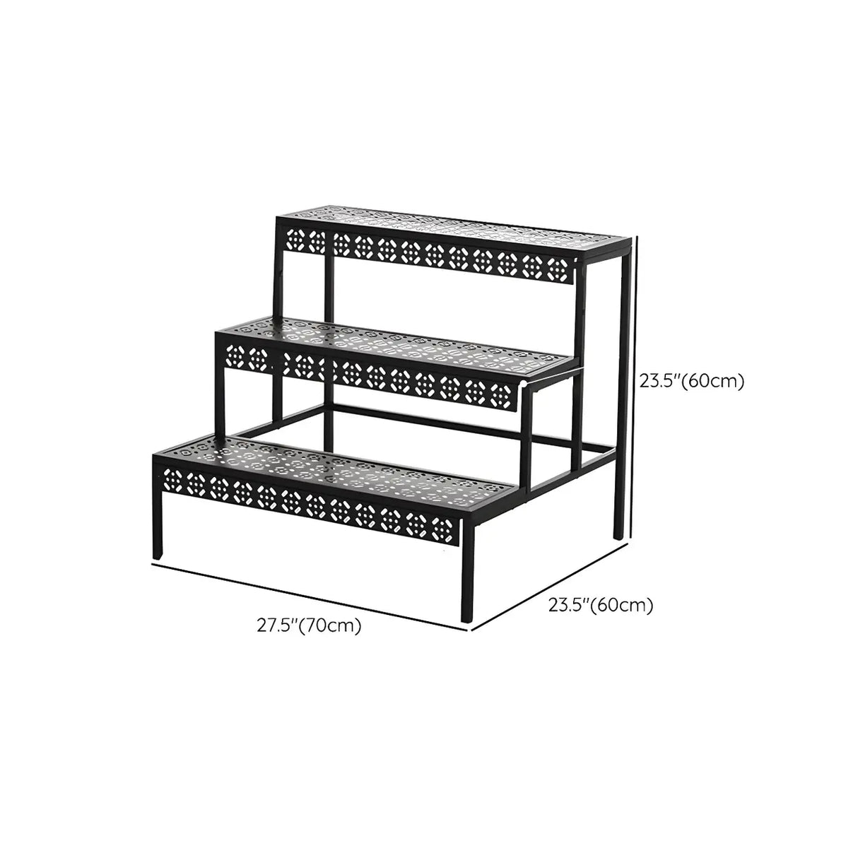 Modish Metal Semi-Circle Balcony Black Plant Stand 