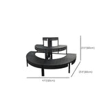 Modish Metal Semi-Circle Balcony Black Plant Stand Image - 23