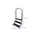 Modish Metal Semi-Circle Balcony Black Plant Stand Image - 26