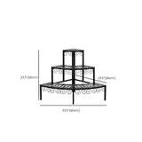 Modish Metal Semi-Circle Balcony Black Plant Stand Image - 29