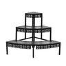 Modish Metal Semi-Circle Balcony Black Plant Stand Image - 2