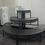 Modish Metal Semi-Circle Balcony Black Plant Stand Image - 3