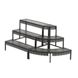 Modish Metal Semi-Circle Balcony Black Plant Stand Image - 5