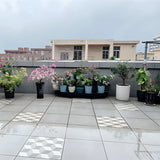 Modish Metal Semi-Circle Balcony Black Plant Stand Image - 6