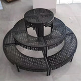 Modish Metal Semi-Circle Balcony Black Plant Stand Image - 8
