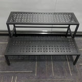 Modish Metal Semi-Circle Balcony Black Plant Stand Image - 9