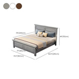 Modish Modern Grey Queen Headboard Panel Wood Bed Frame Image - 12
