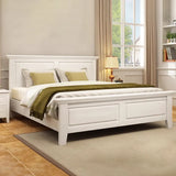 Modish Modern Grey Queen Headboard Panel Wood Bed Frame Image - 2
