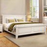 Modish Modern Grey Queen Headboard Panel Wood Bed Frame Image - 2
