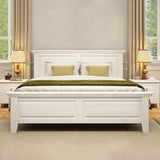 Modish Modern Grey Queen Headboard Panel Wood Bed Frame Image - 9