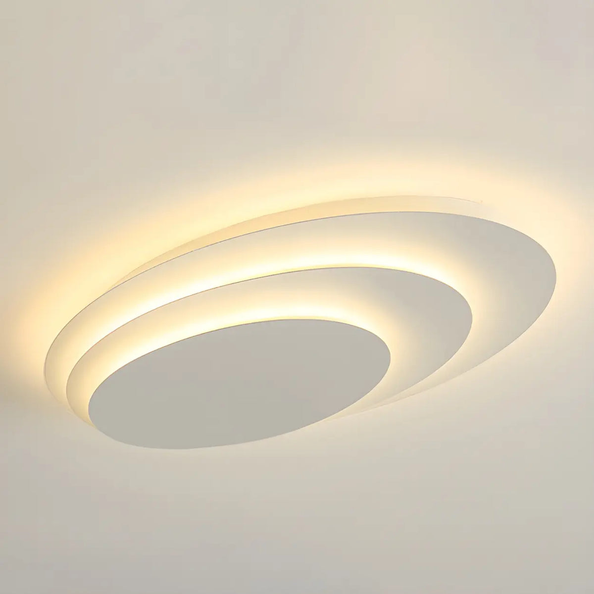 Modish Multi-Layer Round White LED Flush Mount Light Image - 10