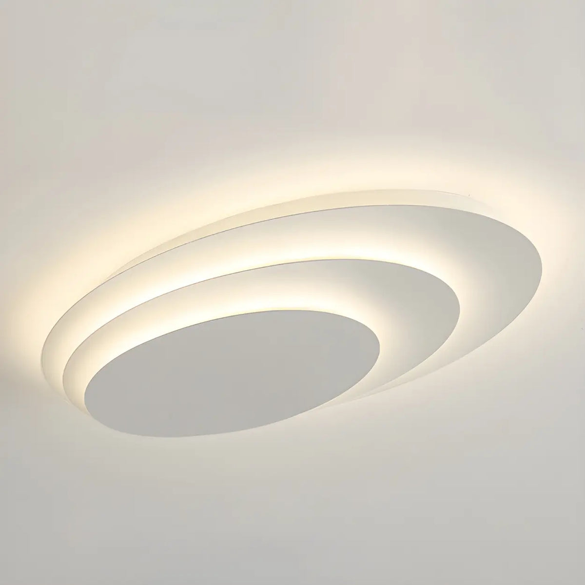 Modish Multi-Layer Round White LED Flush Mount Light Image - 11