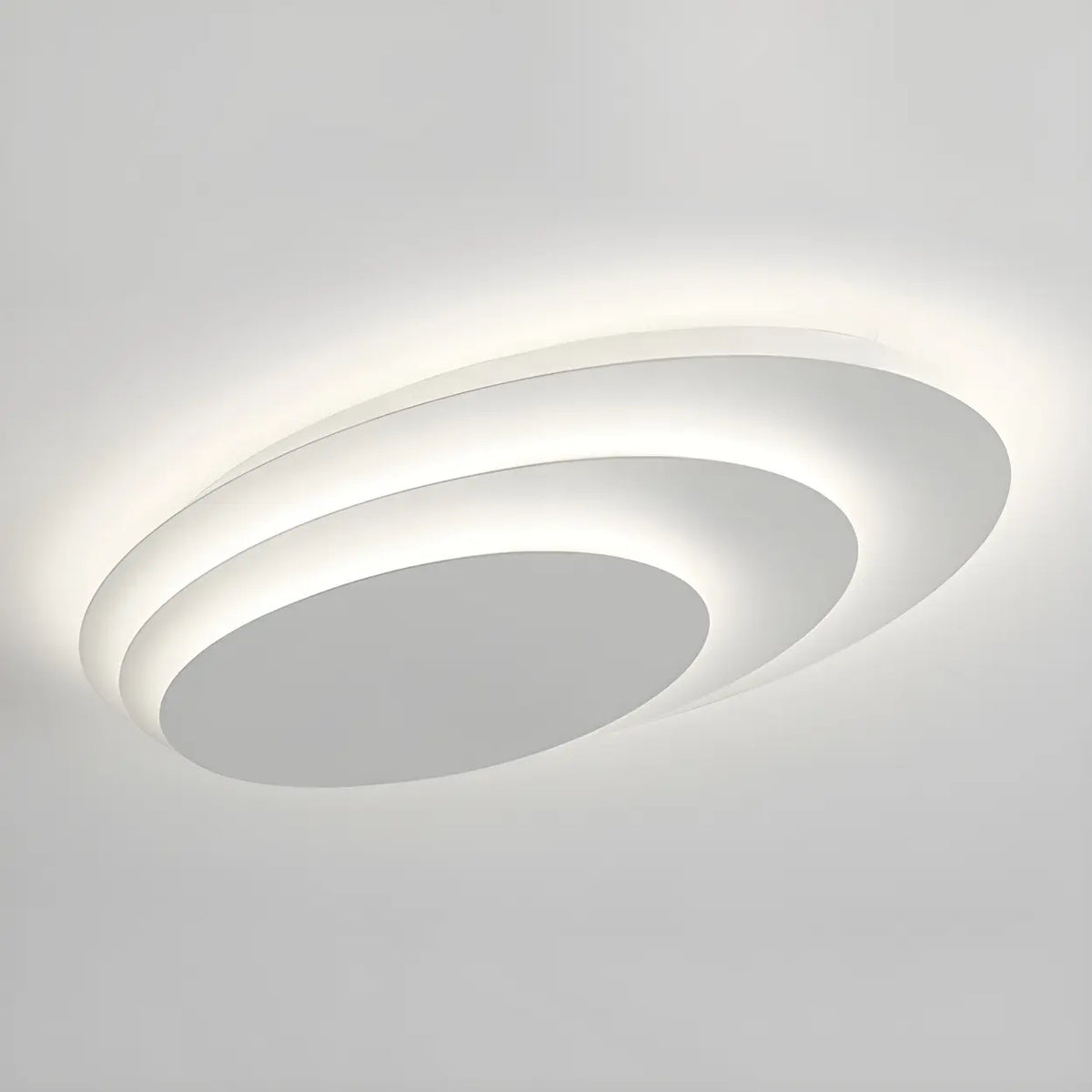 Modish Multi-Layer Round White LED Flush Mount Light Image - 12