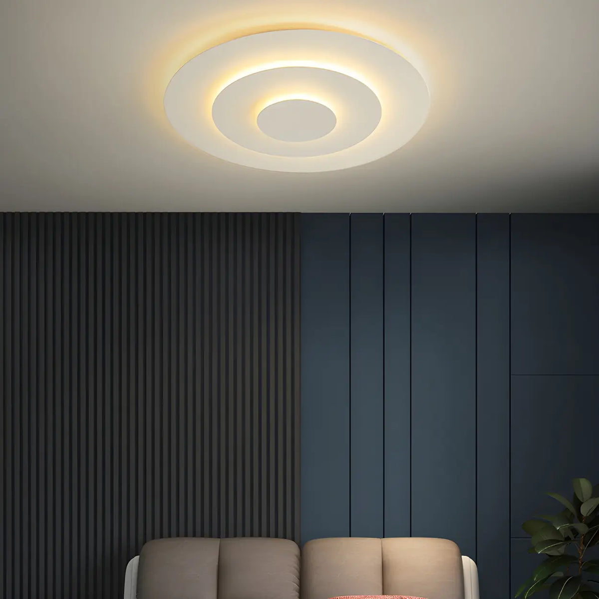 Modish Multi-Layer Round White LED Flush Mount Light Image - 14