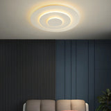 Modish Multi-Layer Round White LED Flush Mount Light Image - 14