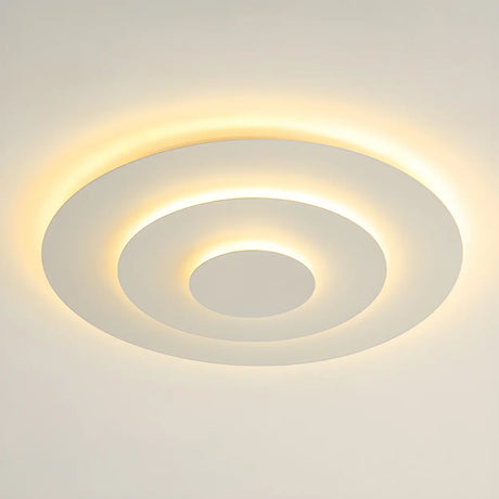 Modish Multi-Layer Round White LED Flush Mount Light Image - 2