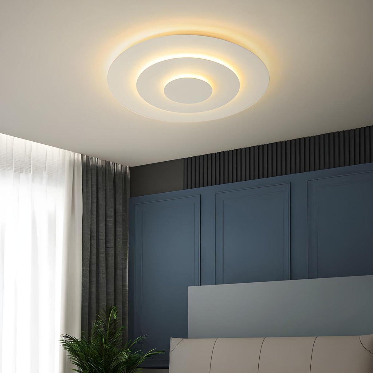 Modish Multi-Layer Round White LED Flush Mount Light Image - 4