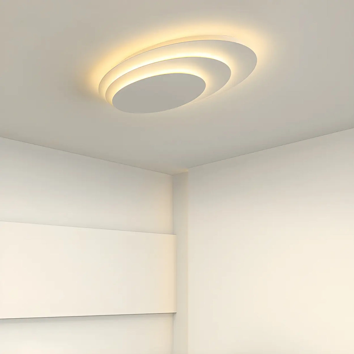 Modish Multi-Layer Round White LED Flush Mount Light Image - 6