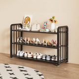 Modish Multi-Tier Freestanding Metal Shoe Storage Rack Image - 28