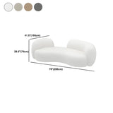 Modish Off-White Curved Sloped Arms Fabric Shallow Sofa Image - 17
