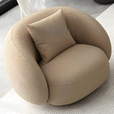 Modish Off-White Curved Sloped Arms Fabric Shallow Sofa Image - 9