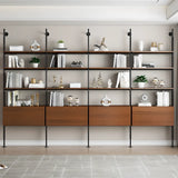 Modish Open Back Alloy Framed Tall Storage Bookcases Image - 1