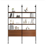 Modish Open Back Alloy Framed Tall Storage Bookcases Image - 10