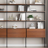 Modish Open Back Alloy Framed Tall Storage Bookcases Image - 12