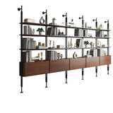 Modish Open Back Alloy Framed Tall Storage Bookcases Image - 37