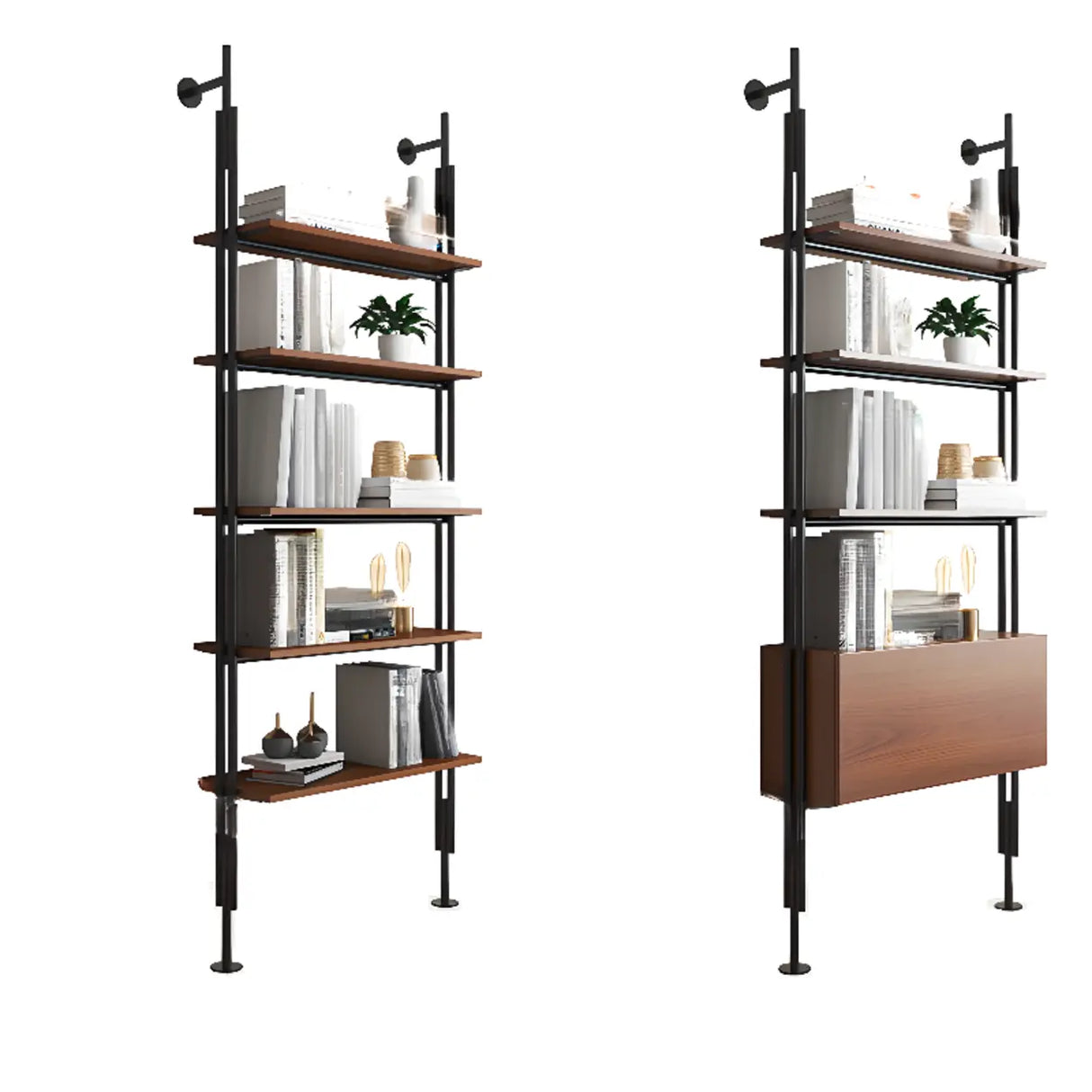 Modish Open Back Alloy Framed Tall Storage Bookcases Image - 15