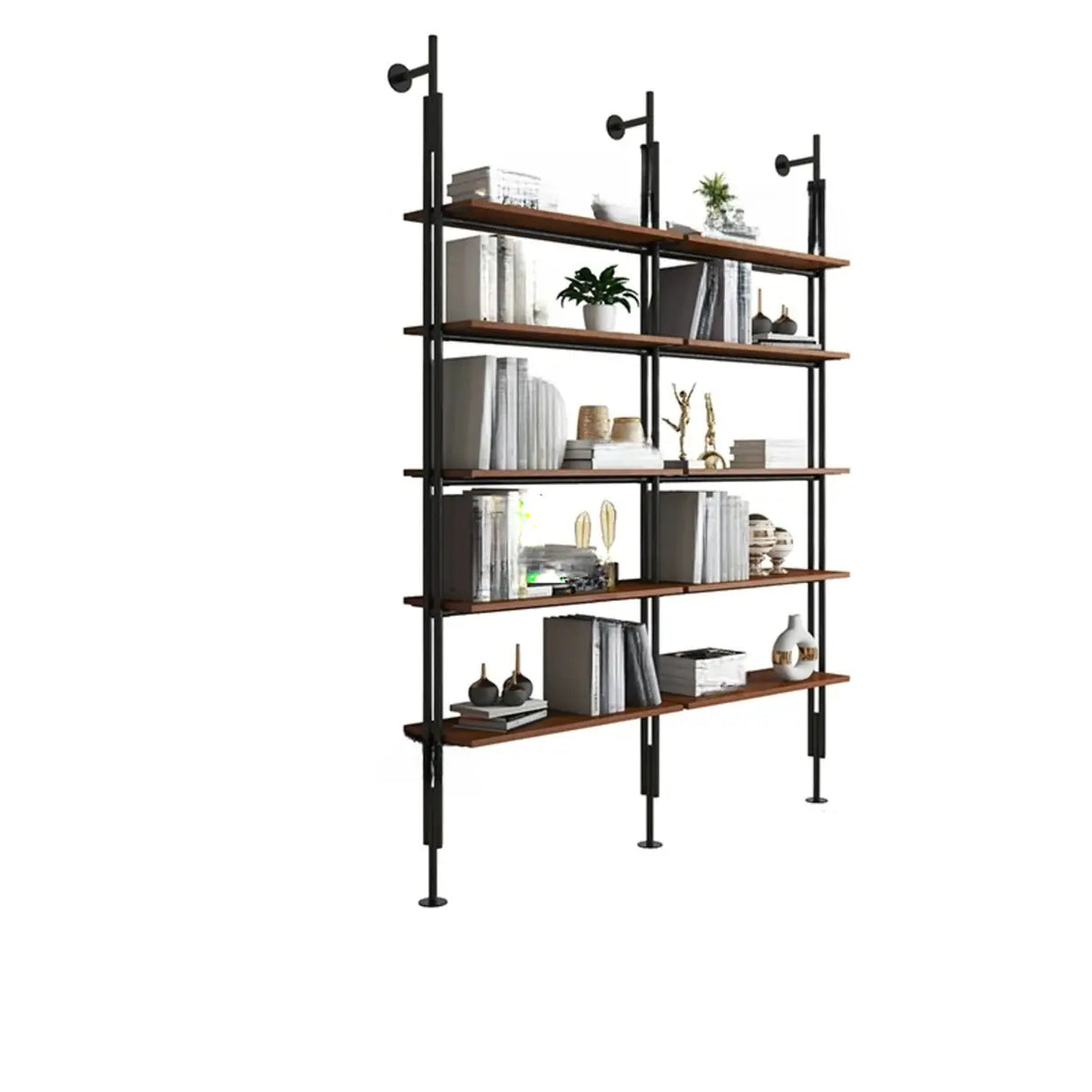 Modish Open Back Alloy Framed Tall Storage Bookcases Image - 16