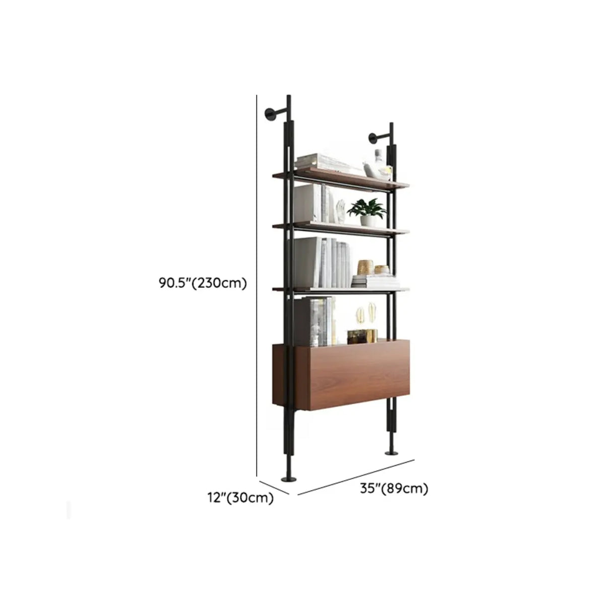 Modish Open Back Alloy Framed Tall Storage Bookcases Image - 40