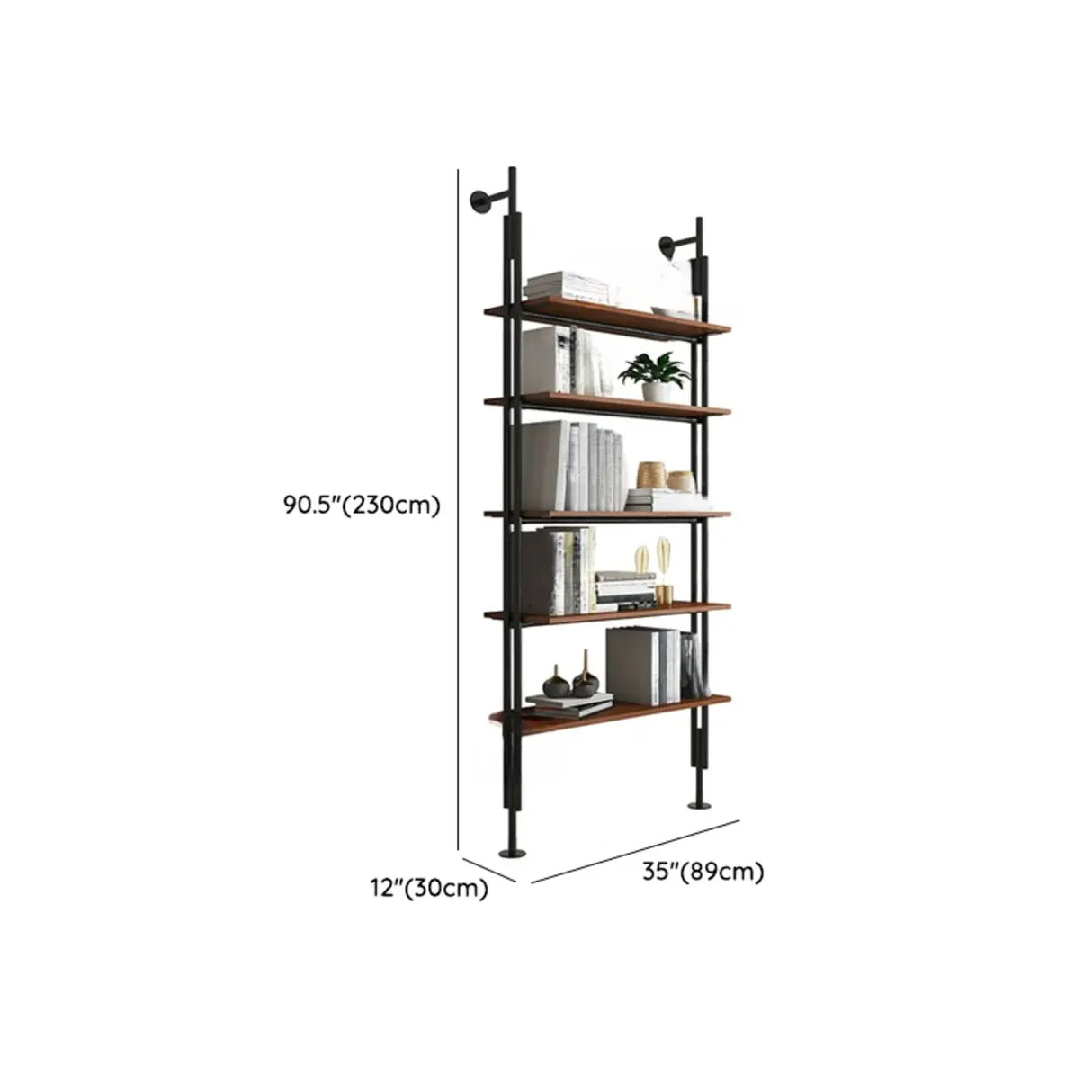 Modish Open Back Alloy Framed Tall Storage Bookcases Image - 41