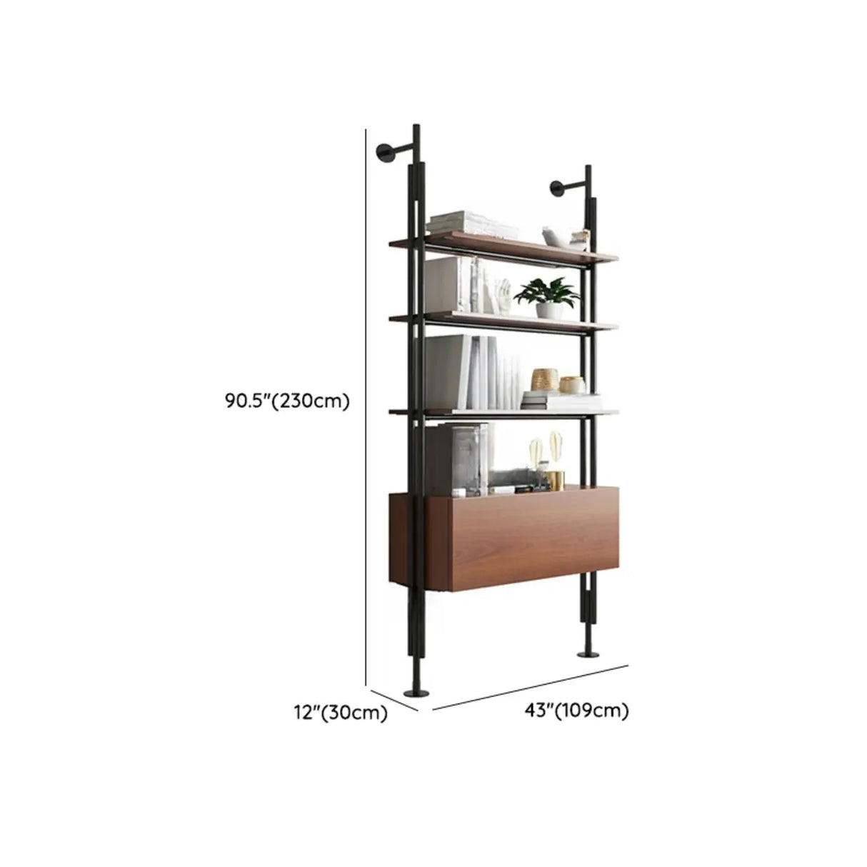 Modish Open Back Alloy Framed Tall Storage Bookcases Image - 42