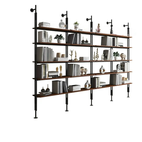 Modish Open Back Alloy Framed Tall Storage Bookcases Image - 25
