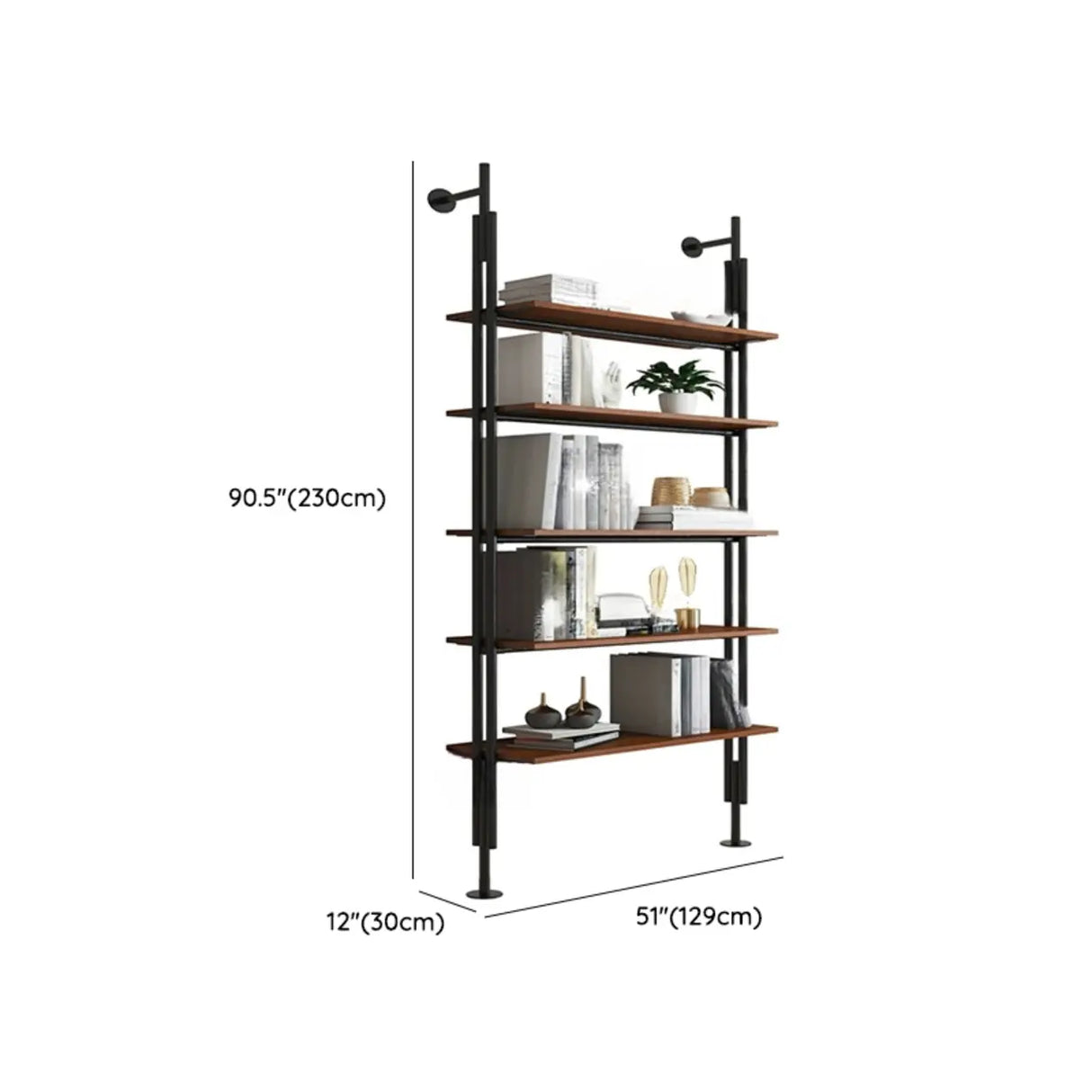 Modish Open Back Alloy Framed Tall Storage Bookcases Image - 44