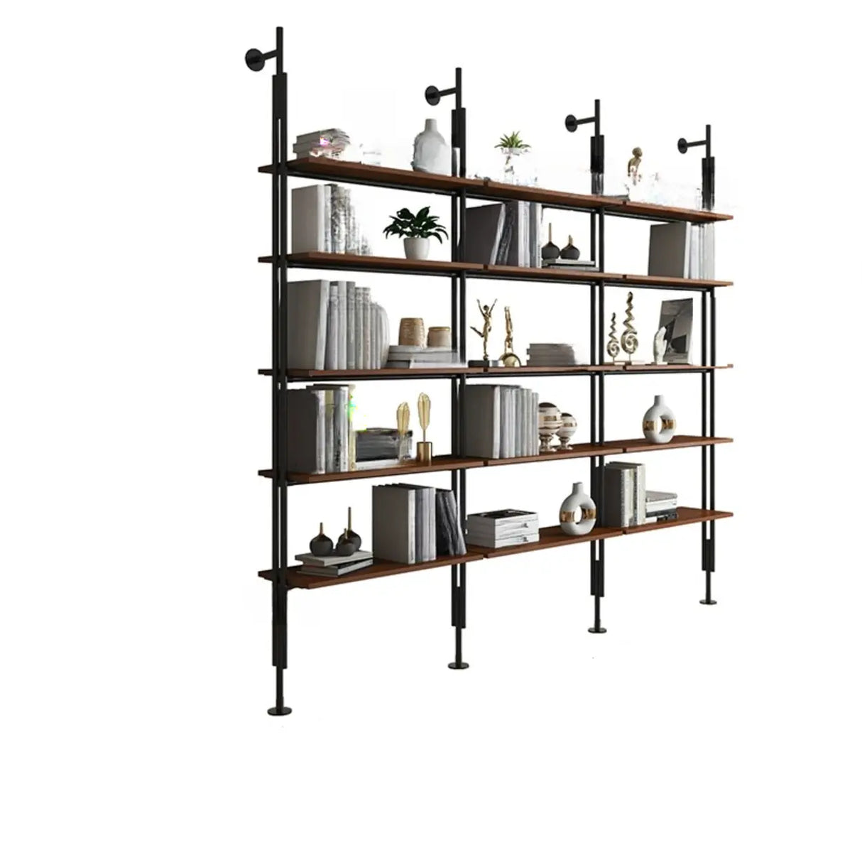Modish Open Back Alloy Framed Tall Storage Bookcases Image - 21