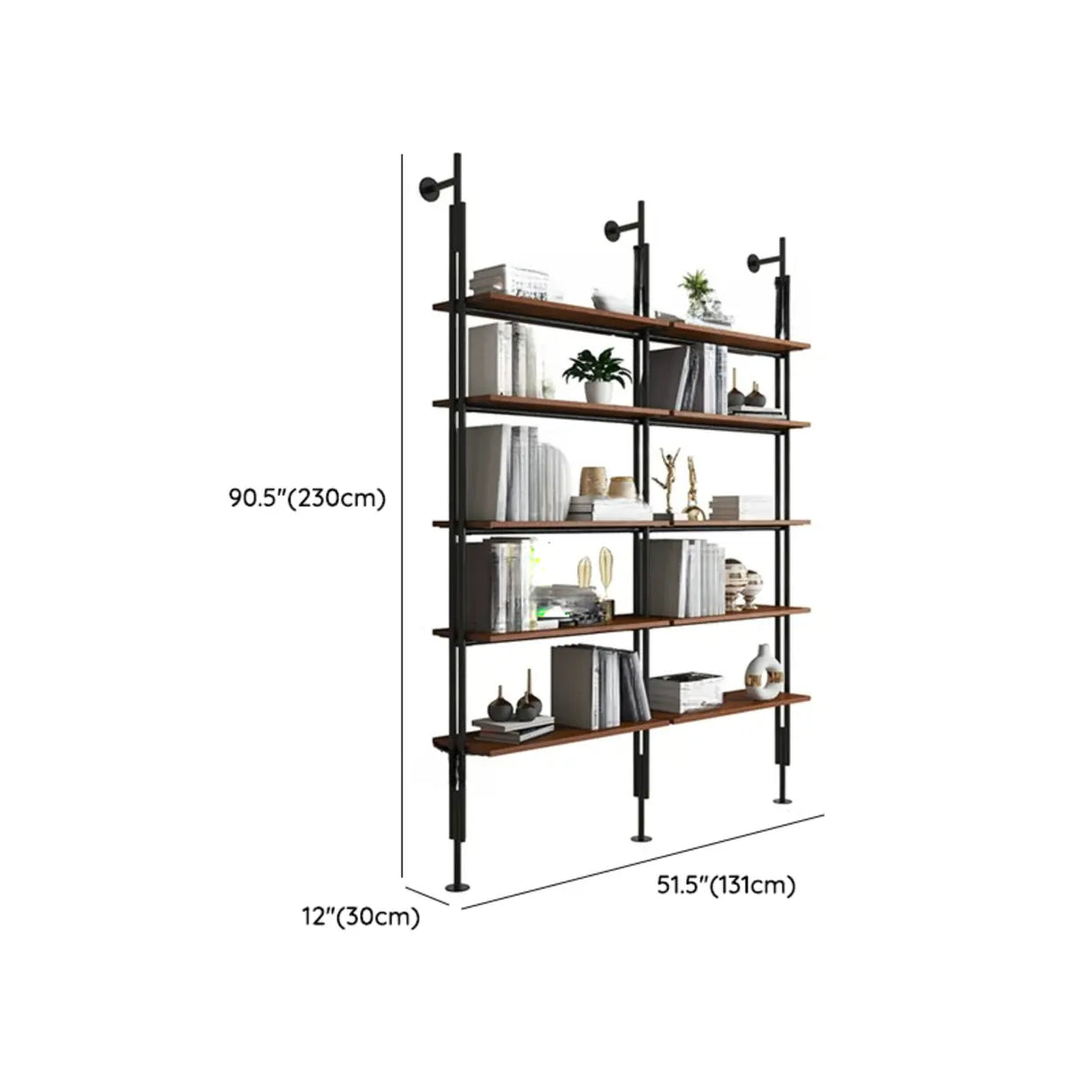 Modish Open Back Alloy Framed Tall Storage Bookcases Image - 46