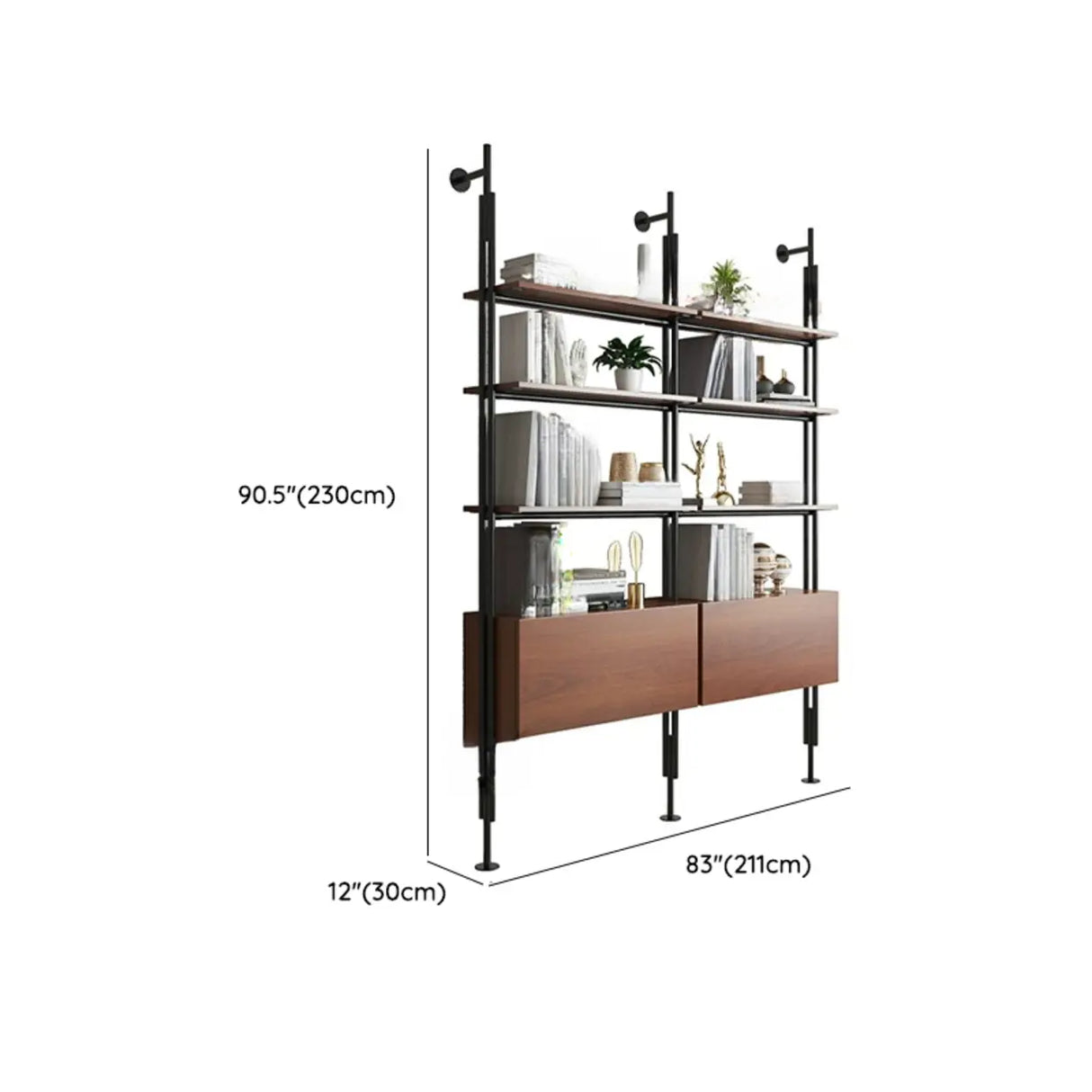 Modish Open Back Alloy Framed Tall Storage Bookcases Image - 49