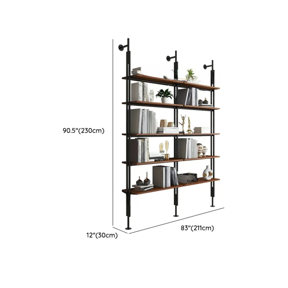 Modish Open Back Alloy Framed Tall Storage Bookcases Image - 50