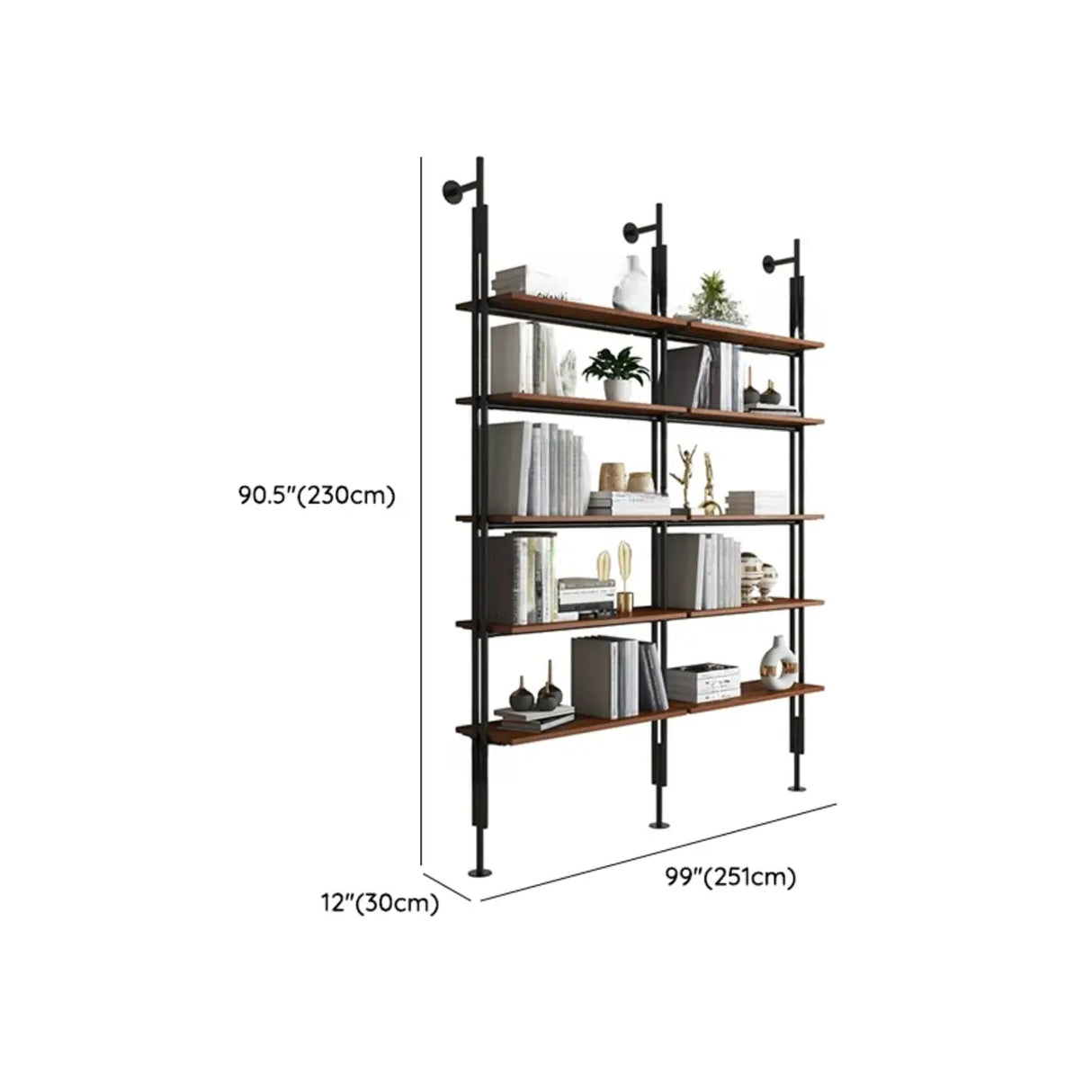Modish Open Back Alloy Framed Tall Storage Bookcases Image - 51