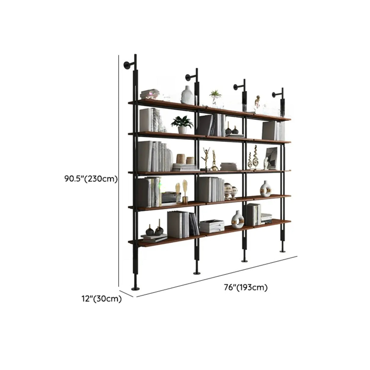 Modish Open Back Alloy Framed Tall Storage Bookcases Image - 53