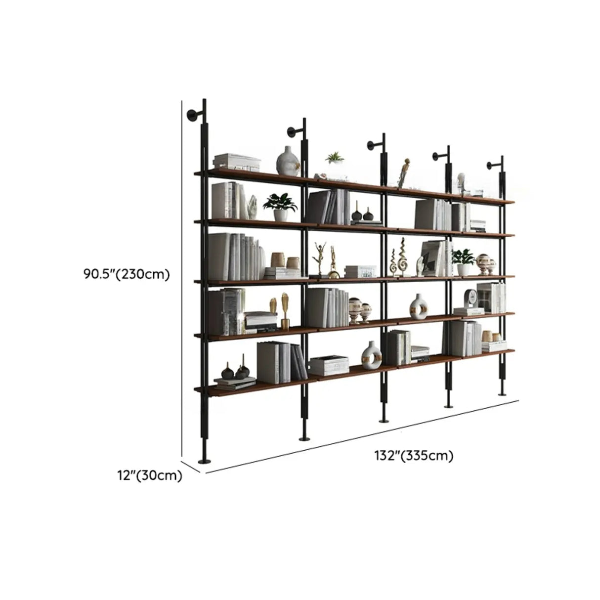 Modish Open Back Alloy Framed Tall Storage Bookcases Image - 61