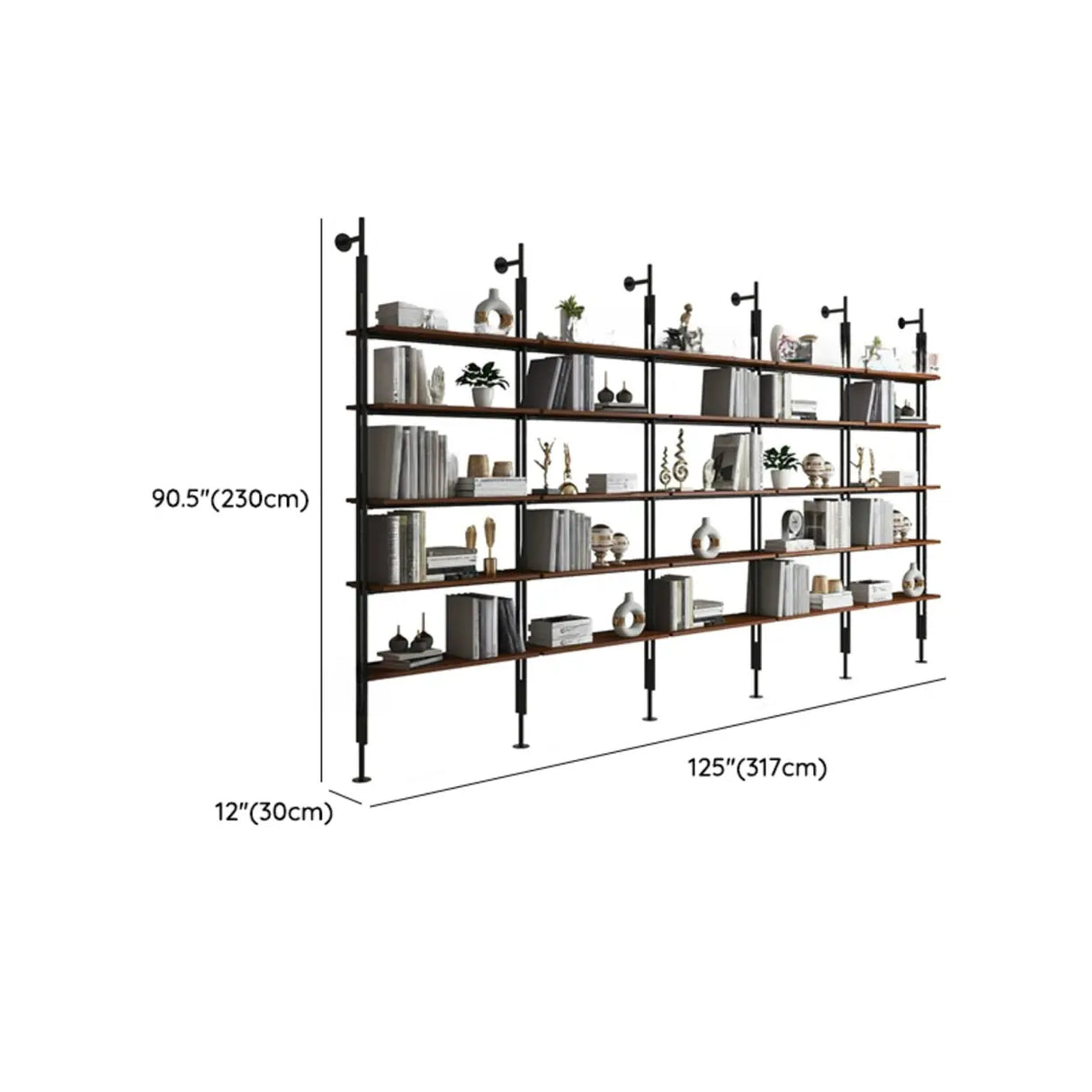 Modish Open Back Alloy Framed Tall Storage Bookcases Image - 65