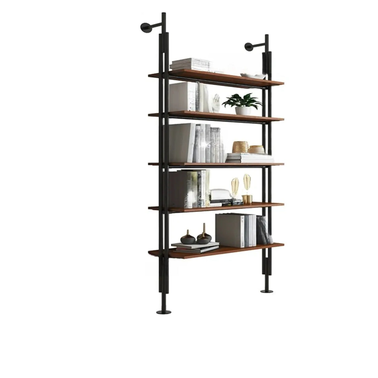Modish Open Back Alloy Framed Tall Storage Bookcases Image - 7