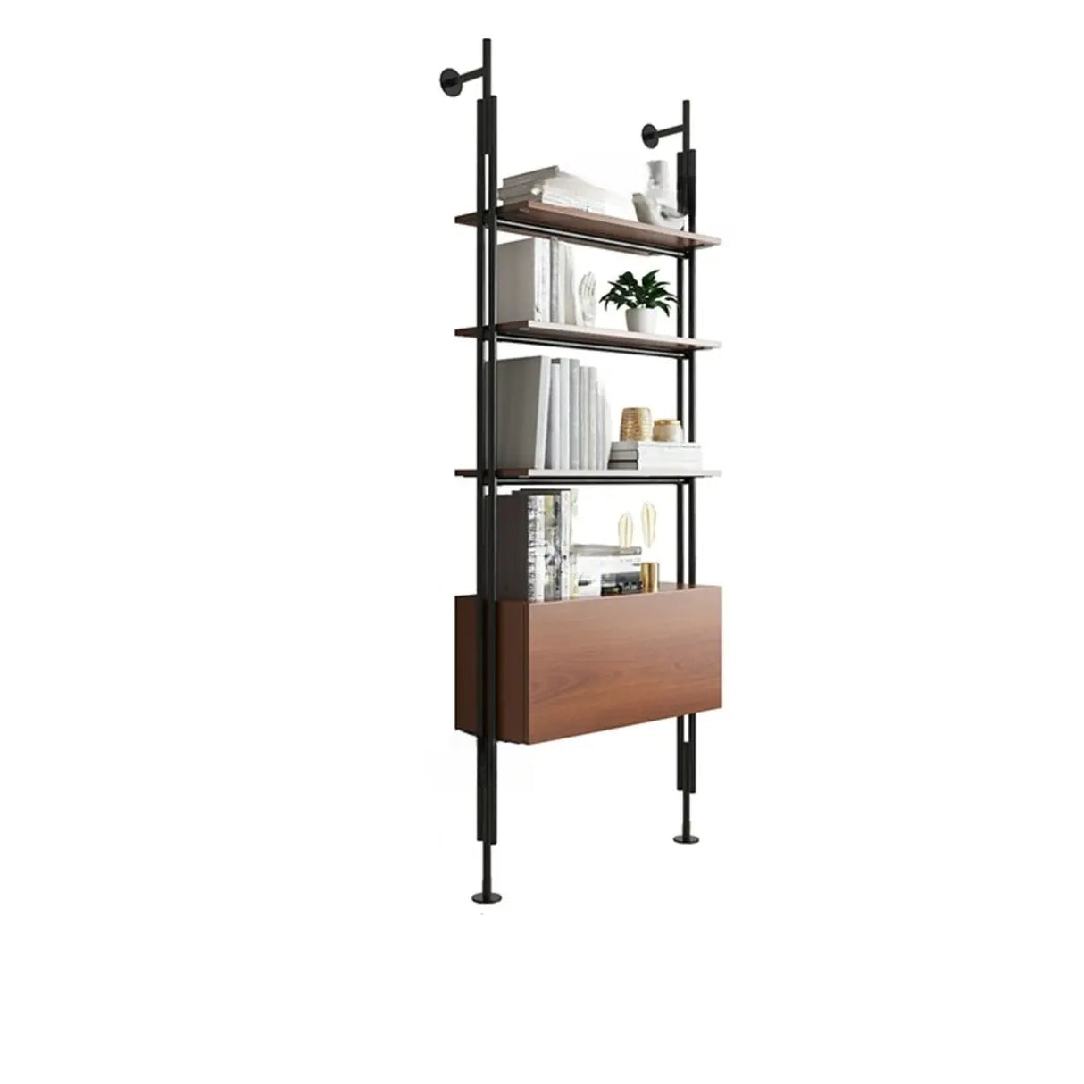 Modish Open Back Alloy Framed Tall Storage Bookcases Image - 9